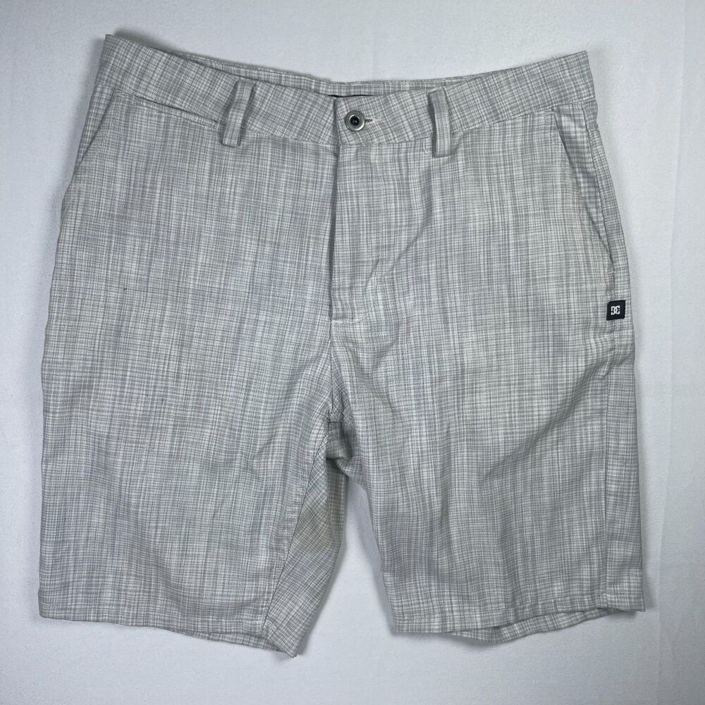DC Chino Shorts Men's 31 Gray Slash Pockets‎ Mid-Rise Straight Golf Outdoor